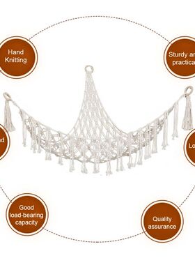 Boho Plush Toy Hammock Triangular Shape Hanging Mesh Storage