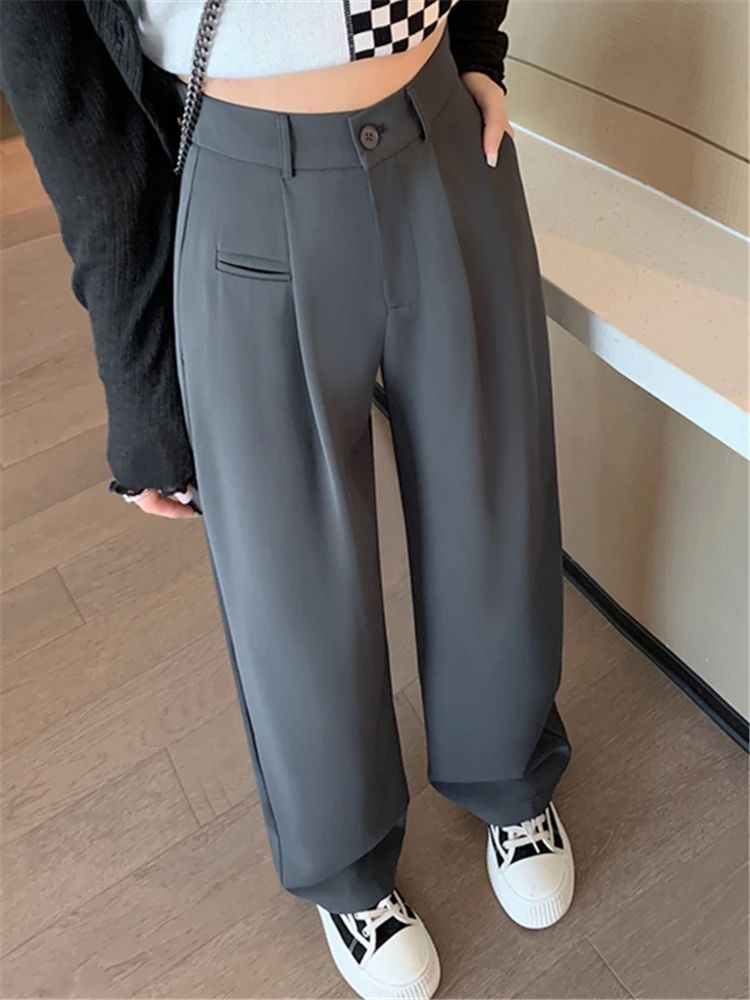 Seoulish Women's Suit Pants Summer Spring Elegant Elastic Hi - 图3