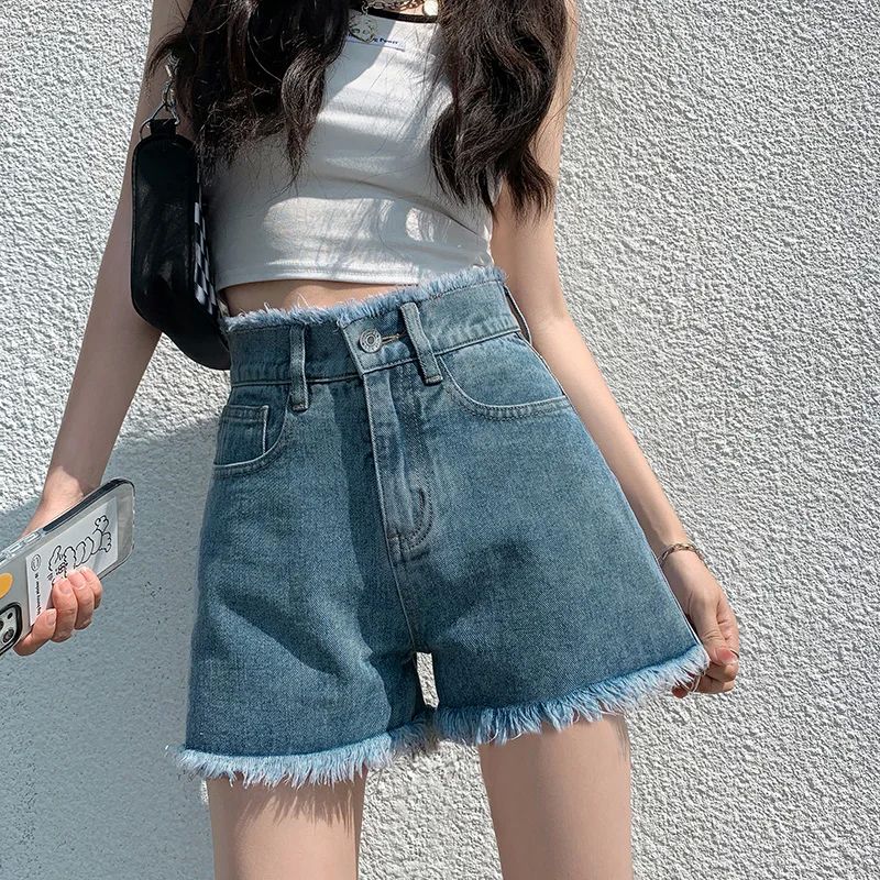 2023 Spring Summer Jean Shorts for Women Casual Sexy High Wa - 图1