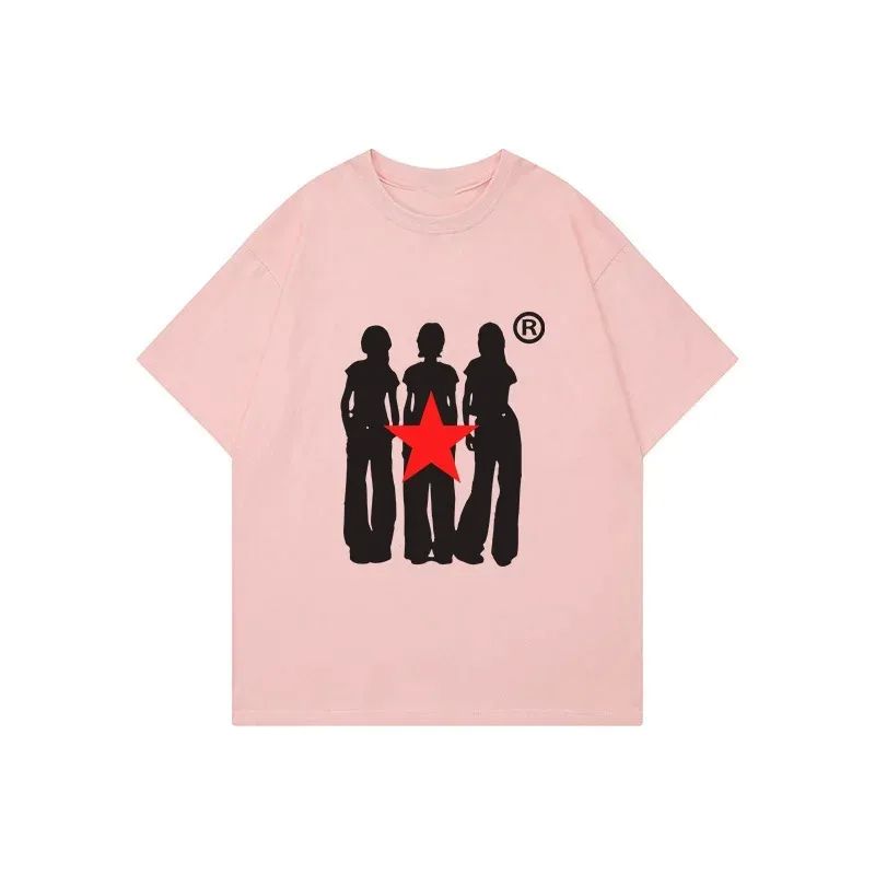 Y2K Cotton T-shirt Streetwear Harajuku Aesthetics Graphic Pr - 图0