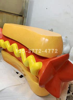 新款上市大型仿真玻璃钢汉堡雕塑餐饮品牌店门口引流面包道具模型