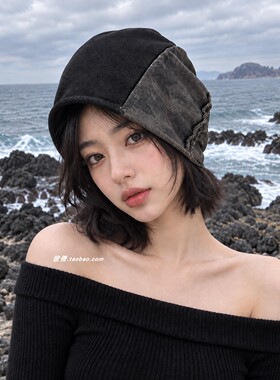 卷边迷彩堆帽子女春夏潮包