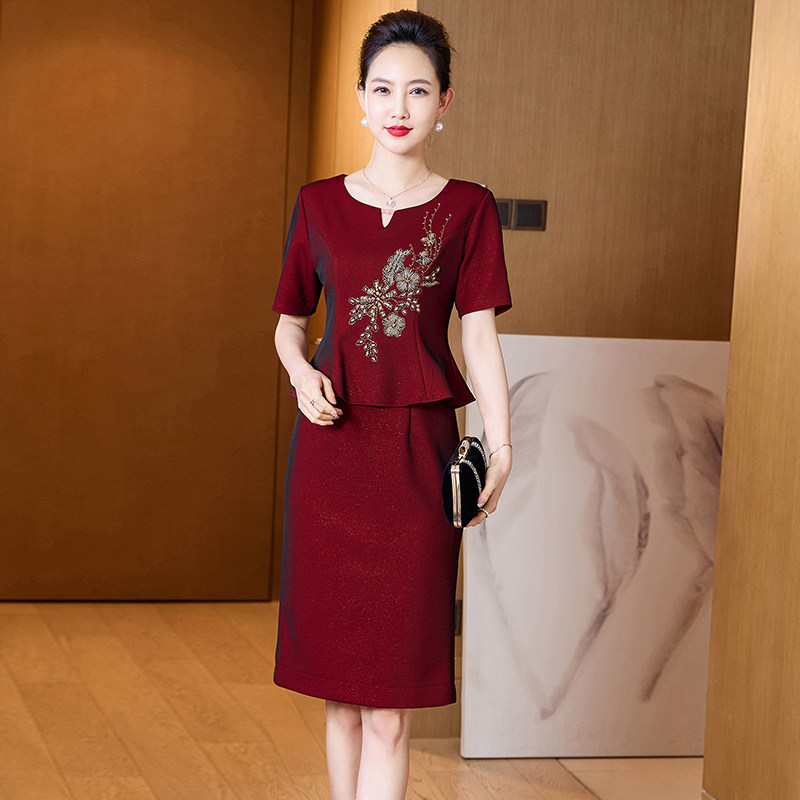 秋冬参加婚礼妈妈礼大码遮肚收腰显瘦连衣裙高端喜婆婆婚宴装裙子