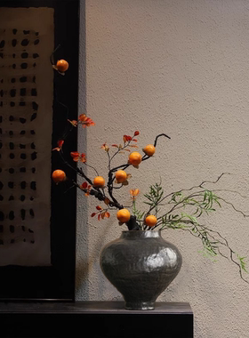 禅意侘寂陶瓷花瓶新中式宋代美学