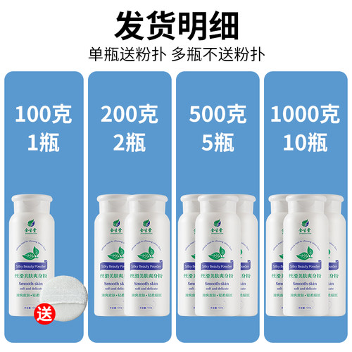 爽身粉成人干爽吸汗男士痱子粉清凉滑石粉润滑粉身体爽肤粉瓶装 - 图0