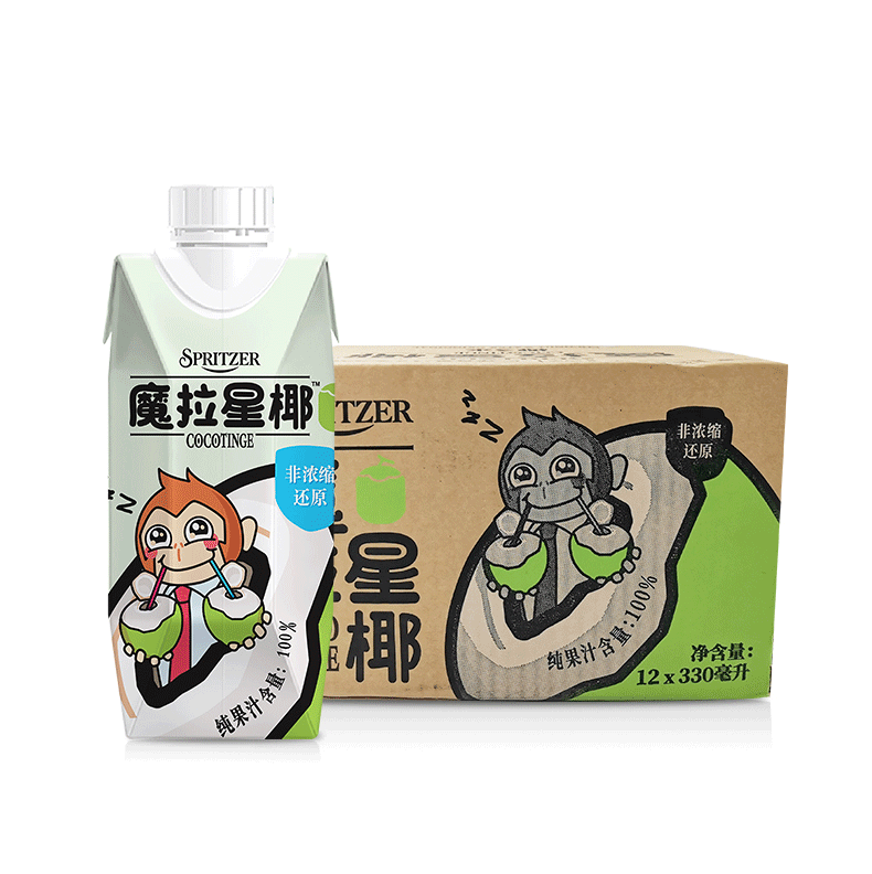 马来西亚进口0脂椰子水330ml*12瓶