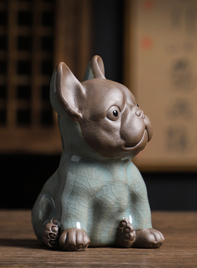 狗摆件招财风水旺财生肖狗年吉祥物客厅电视柜家居茶宠陶瓷装饰品