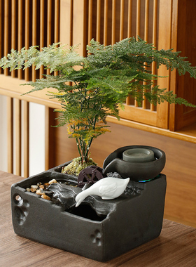 创意流水家居装饰品小型摆件v办公室桌面乔迁新居店铺开业礼物礼