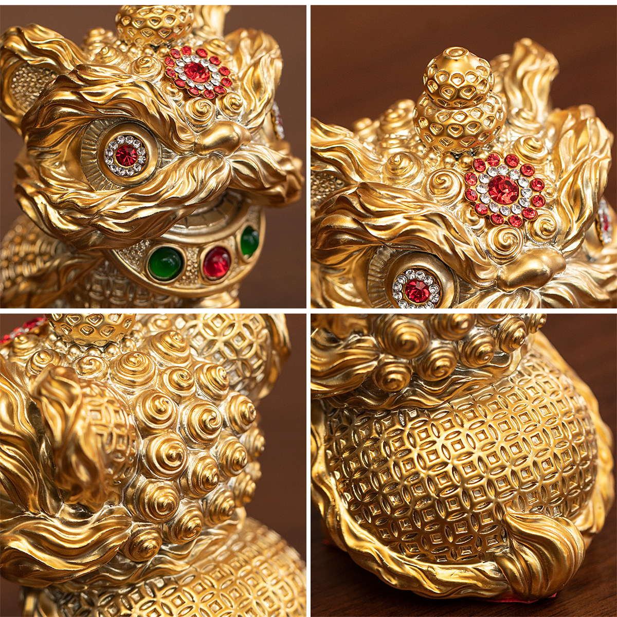 创意国风醒狮舞狮摆件家居办公室工位桌面茶桌茶宠装饰品生日礼物,淘宝优惠券,粉丝福利购,淘宝优惠卷