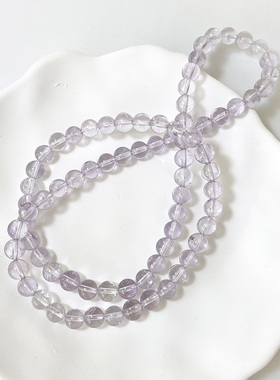 天然紫水晶多圈手链女款三圈饰品手串男淡紫色水晶生日礼物送女友
