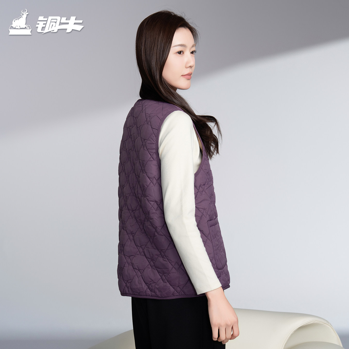 铜牛羊毛绗缝棉保暖女马甲 2025秋冬新款上衣女休闲棉服马甲VS346,淘宝优惠券,粉丝福利购,淘宝优惠卷