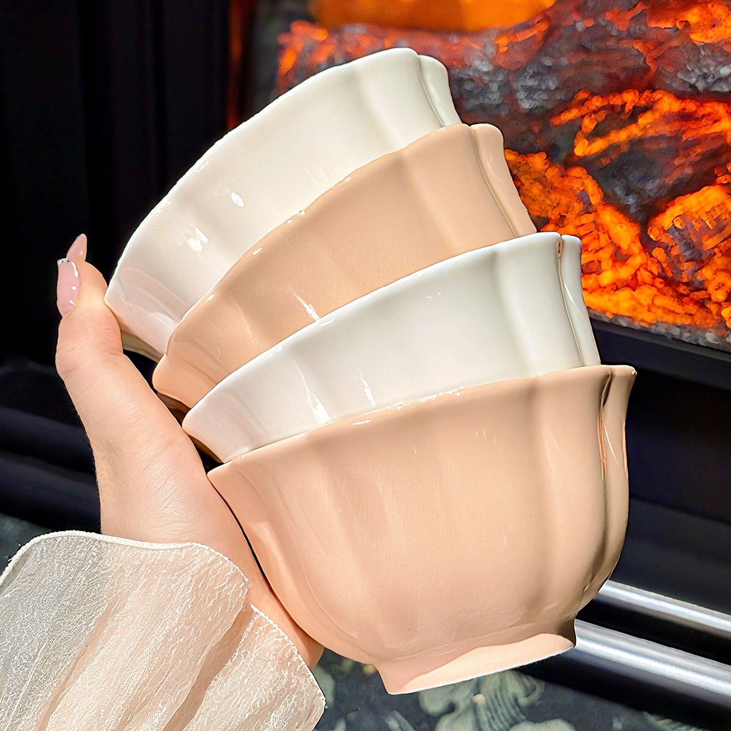 釉下彩陶瓷饭碗家用2025新款高颜值陶瓷碗汤碗漂亮好看碗具餐具,淘宝优惠券,粉丝福利购,淘宝优惠卷