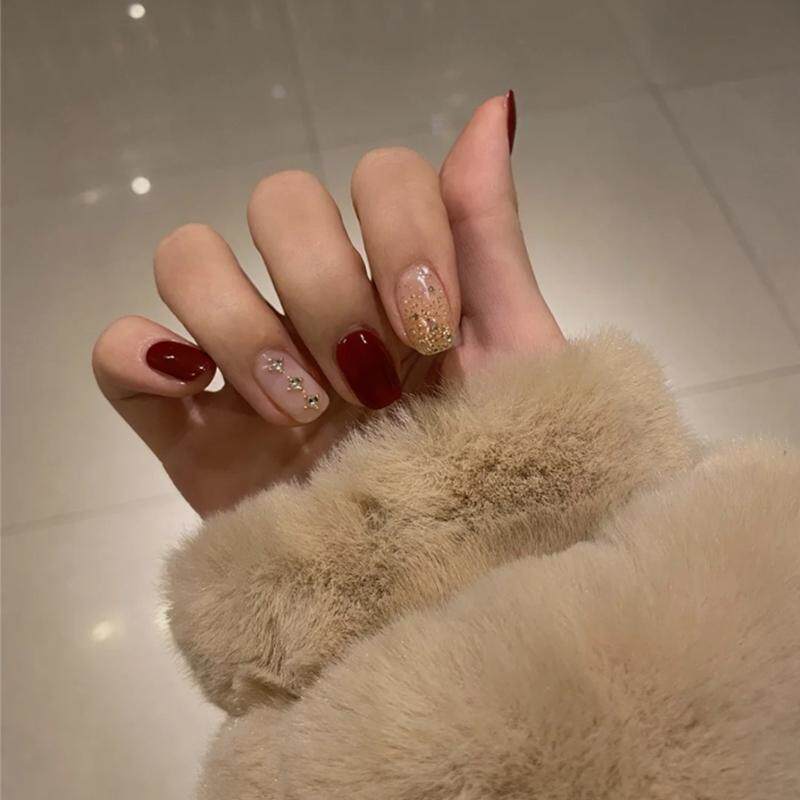 酒红车厘子红色甲油胶2020年香槟 芳莹脚链