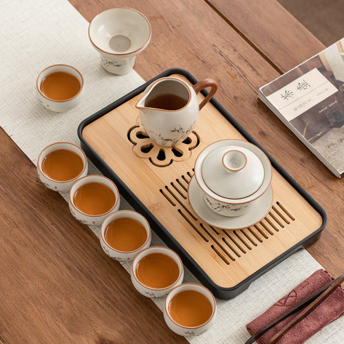 黄汝窑旅行茶具套装家用便携式功夫喝茶小套组旅游收纳茶盘伴手礼 - 图3