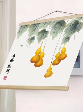 新中式电表箱遮挡挂画配电箱电闸盒装饰画餐厅墙面客厅免打孔壁画