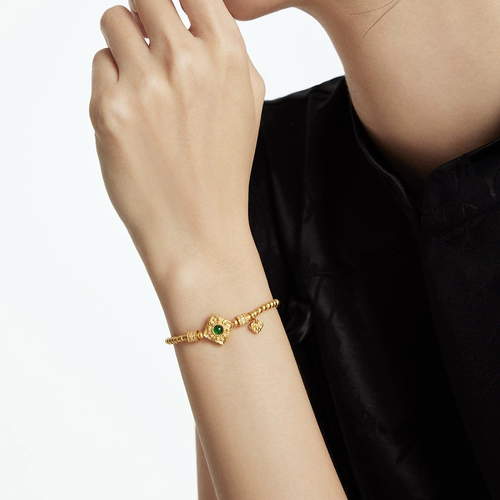 周大福 Серия Guocui Heritage Series Yaofu Ruyi Foot Golden Gold Bracelet Bracelet Женский подарок CW97
