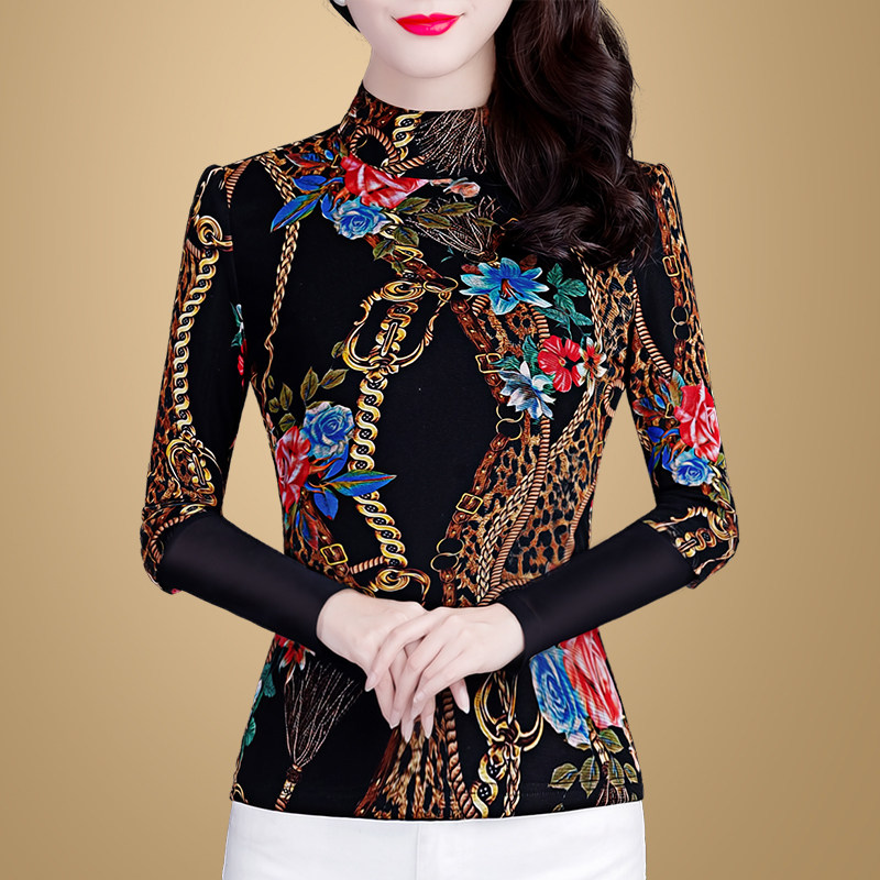 长袖加绒加厚2020新款修身蕾丝衫 欣韵芬蕾丝衫/雪纺衫