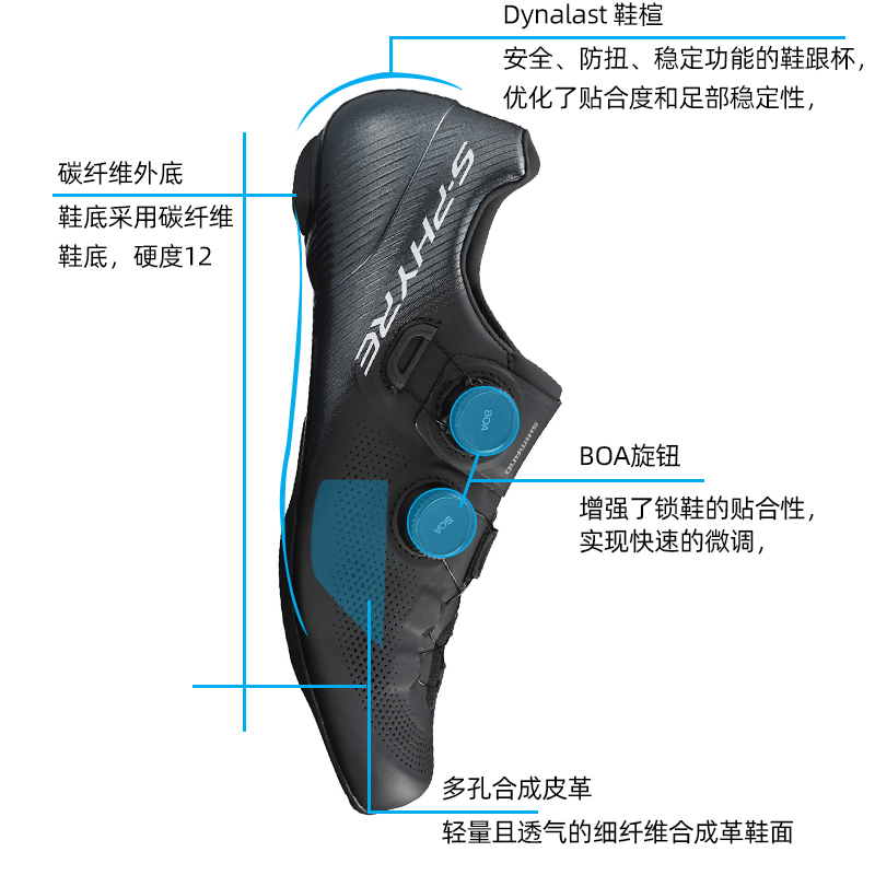 SHIMANO 禧玛诺RC3公路自行车RC5 RC7 骑行鞋 RP5锁鞋RC702 RC9 - 图2