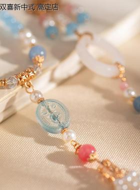 背云新中式国风旗袍蓝色