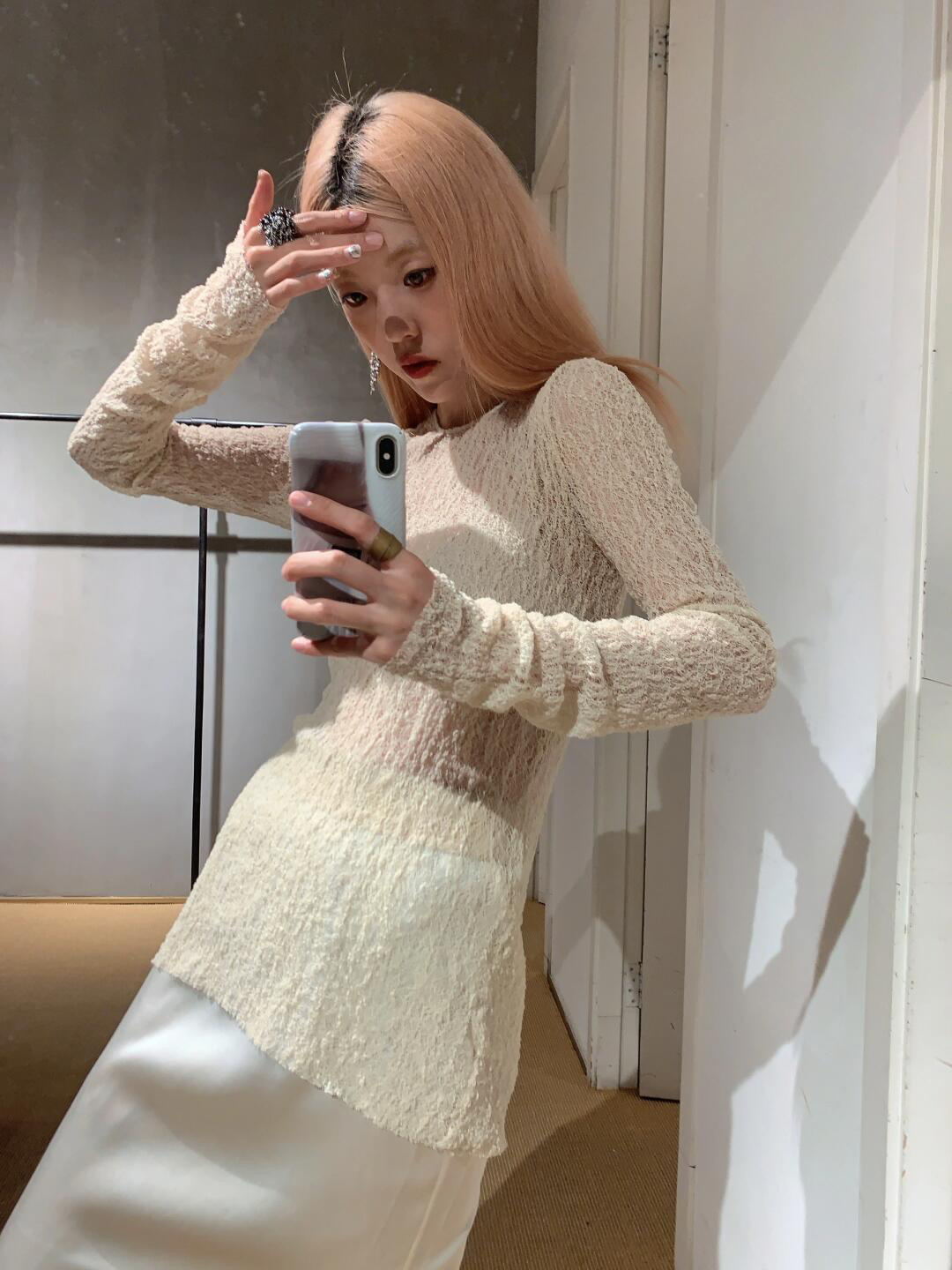 UMASTAND·蛛网款蕾丝打底 |白、黑、红棕、暗绿四色 - 图0