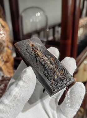 惠安天然沉水奇楠沉香雕观音牌