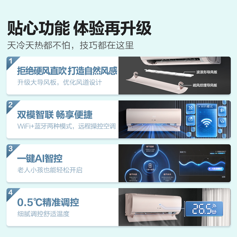 0元安装海信大1.5匹挂机新空调 海信空调空调