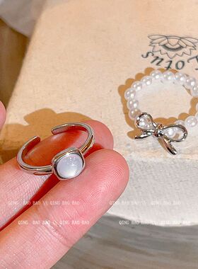 新款戒小众韩系简约时尚戒指珍珠