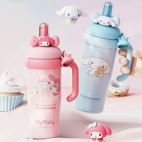Hellokitty冰霸保温杯大容量女生高颜值便携办公室吸管水杯车载新 - 图3