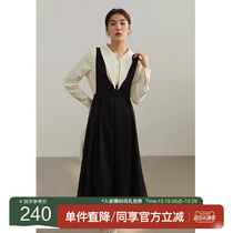 Unique Big Code Women Dress Casual Minus Age U Collar 100 Pleats Vest Dress 2022 Winter New Micro Fat MM Tandem Dress