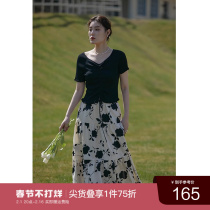 (Tricolour Optional) Solo Bundle Big Code Women Dress Gentleness Woman Taste Slim Large V Collar Draw Rope Knit T-shirt Short Sleeve