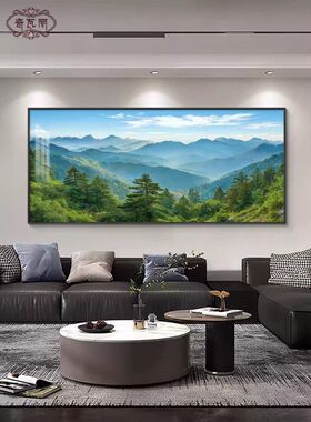 壁画装饰画旭日东升挂画沙发高端纯挂画风景油画东墙客厅背景墙