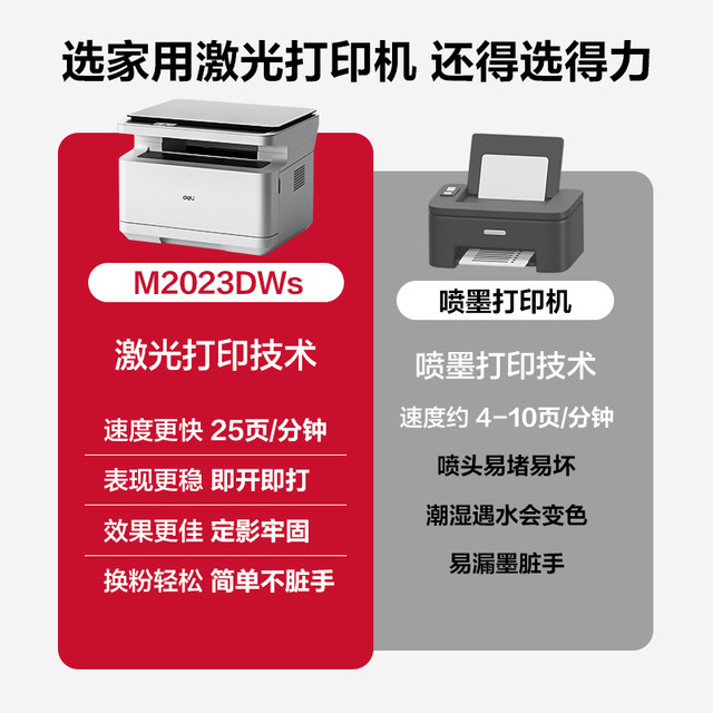 Deli home office laser printer scanning and copying