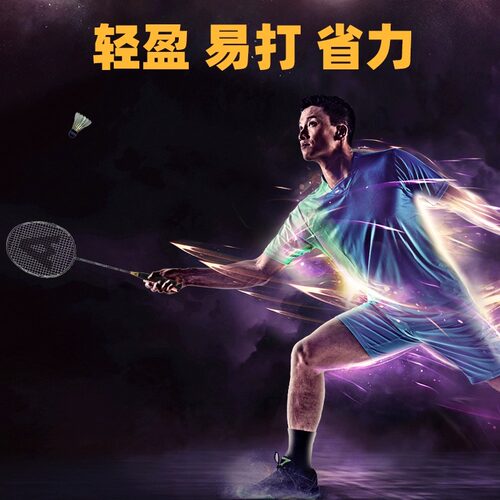 得力安格耐特羽毛球拍正品碳素纤维耐打型儿童学生单双拍套装旗舰 - 图3
