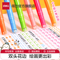 Able contour pen Hand Transcript of hand tent with pen elementary school children Gift Curve Type Fluorescent Pen Hook Wire Printed Rollers Lace Pen Flower Type Wave Marker Color Mark Pen