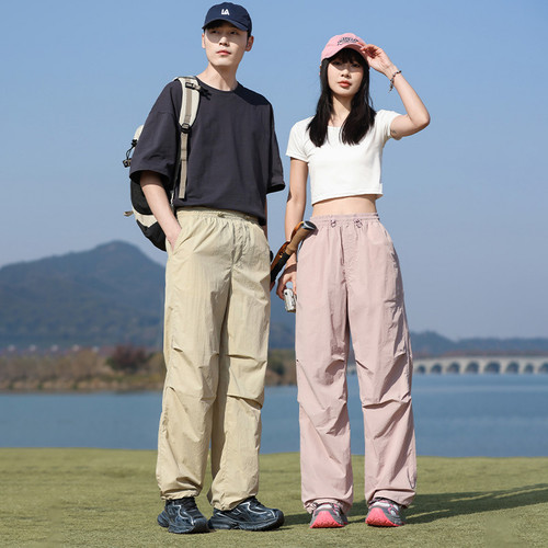 雪中飞2026开春新款男女抽绳直筒户外卡其工装裤防晒白色运动登山 - 图2