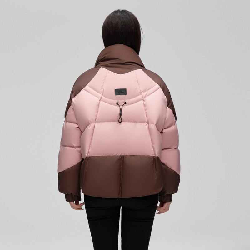 雪中飞2026秋新款女士短款羽绒服韩式时尚拼接撞色简约保暖舒适