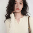 雪中飞v领长袖t恤女2026秋季时尚简约风修身打底衫女士内搭上衣PC