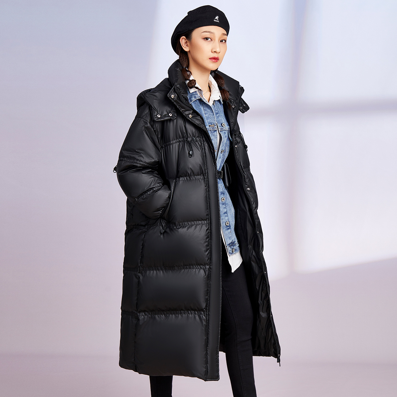 雪中飞 秋冬新款连帽长款时尚加厚保暖大廓形防风羽绒服女外套 2020 雪中飞 秋冬新款连帽长款时尚加厚保暖大廓形防风羽绒服女外套 2020