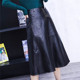 A-line skirt for women 2023 autumn and winter new sheepskin high-waisted leather skirt genuine leather over-the-knee mid-length skirt slimming half-length skirt