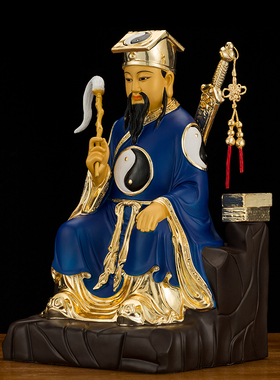 纯铜彩绘吕祖吕洞宾神像摆件