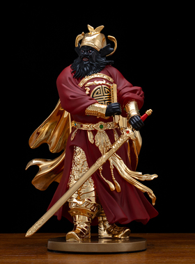 纯铜鎏金红袍钟馗神像持剑钟天师赐福镇宅圣君居家供奉铜像摆件