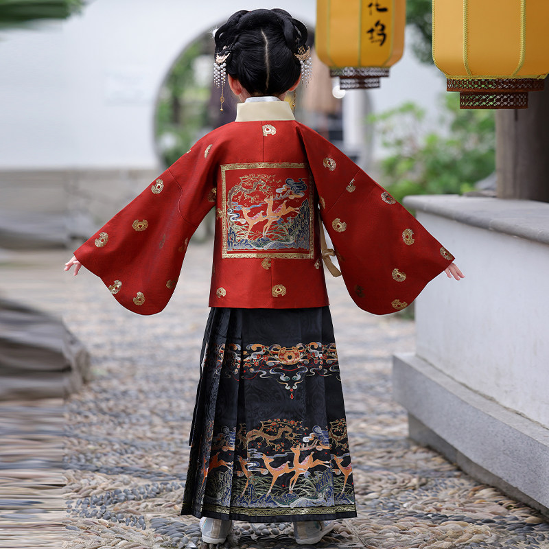 童锣湾女童汉服2026新款琵琶袖儿童明制马面裙秋冬款中国风拜年服,淘宝优惠券,粉丝福利购,淘宝优惠卷