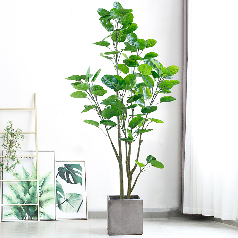 Simulated Yuanbao tree money tree green plant potted large - 图0