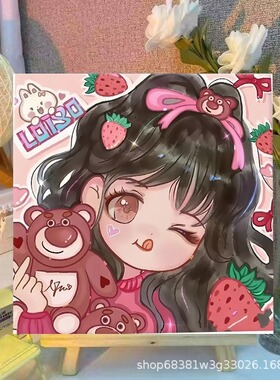 百变小樱diy数字油画魔卡少女卡通动漫手工填涂色丙烯装饰油彩画