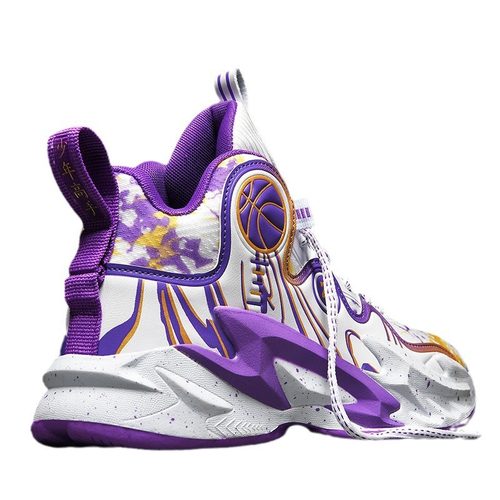 2024男鞋秋季大童学生篮球运动鞋男款青少年初中生跑步高帮球鞋男 - 图3