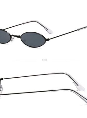 Retro Small Frame Oval Sunglasses Vintage Metal Colorful Sha