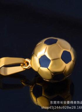 2020年 潮人运动爱好者不锈钢足球吊坠 钛钢圆形圆球配饰项链