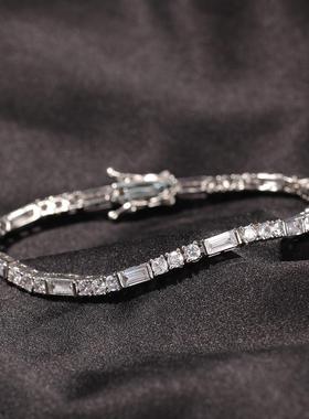 古萌饰品3mm单排满锆石时尚手链多尺寸嘻哈夜店潮搭一排手链配饰