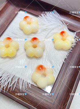 琥珀二代天然蜜蜡有米花精雕隔珠散珠手工DIY 滴溜配饰