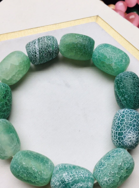 西马雪灵药霜桶珠手串规格13*17纯天然西玛天然石男女老料绿色